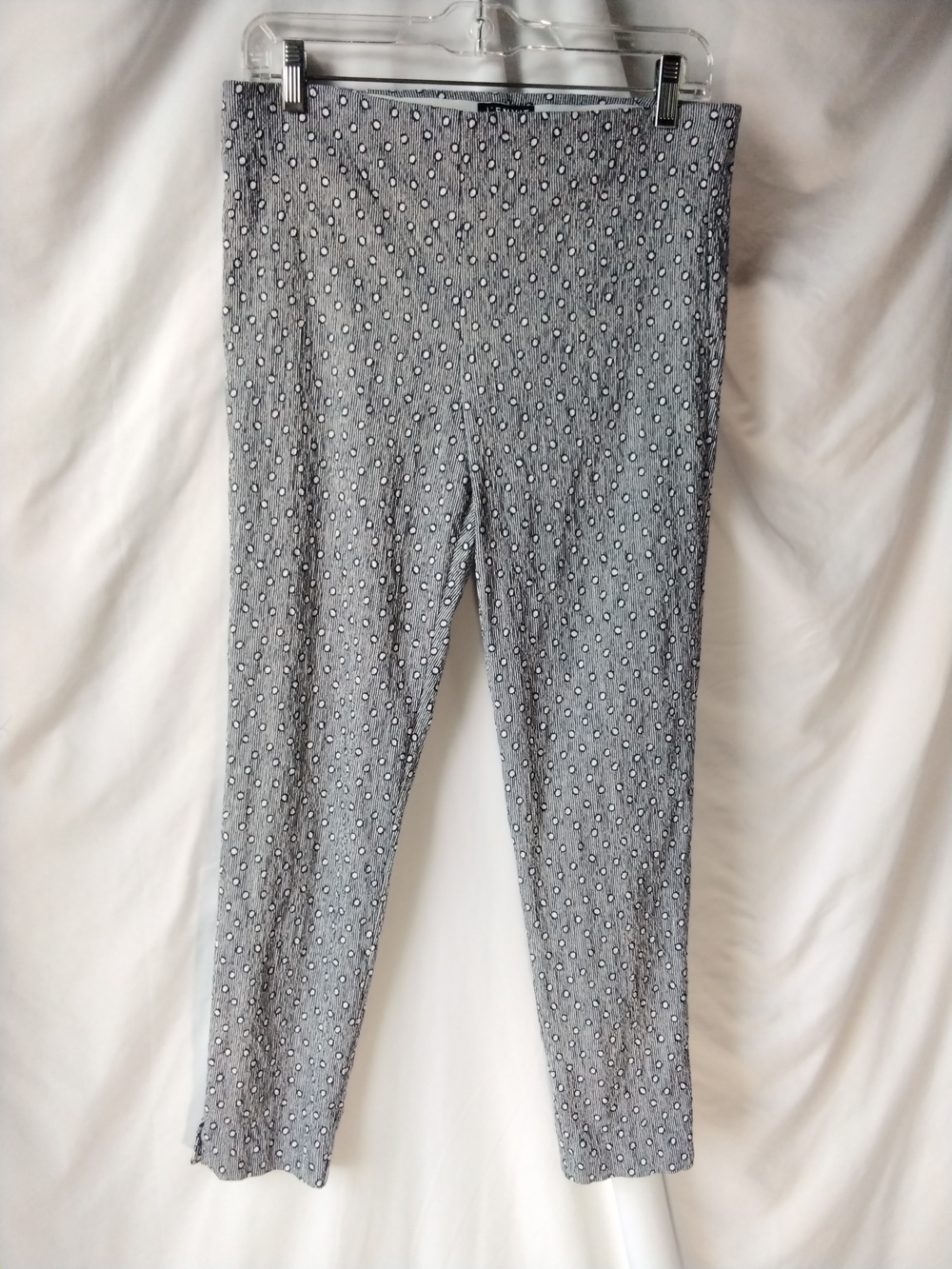 J' Envie New York Women's Black & White Patterned Stretch Ponte Pants